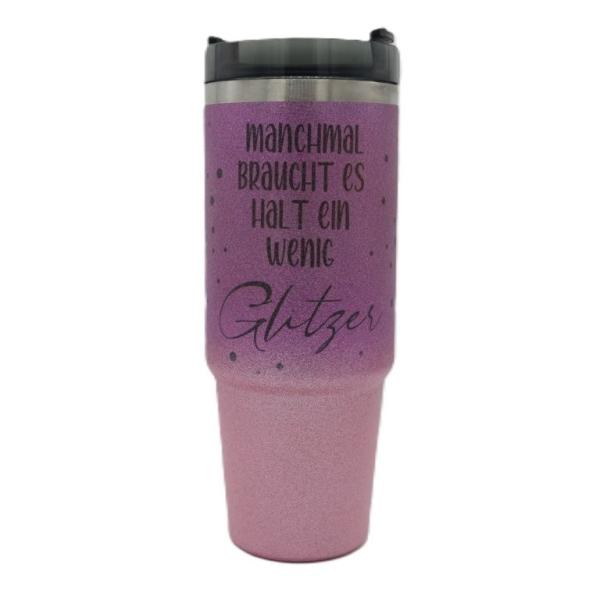 Trinkbecher Glitzer rosa groß